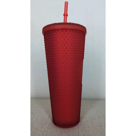 Starbucks 2020 Studded Christmas Holiday Tumbler 24oz Matte Red w/Lid & Straw - Picture 5 of 8